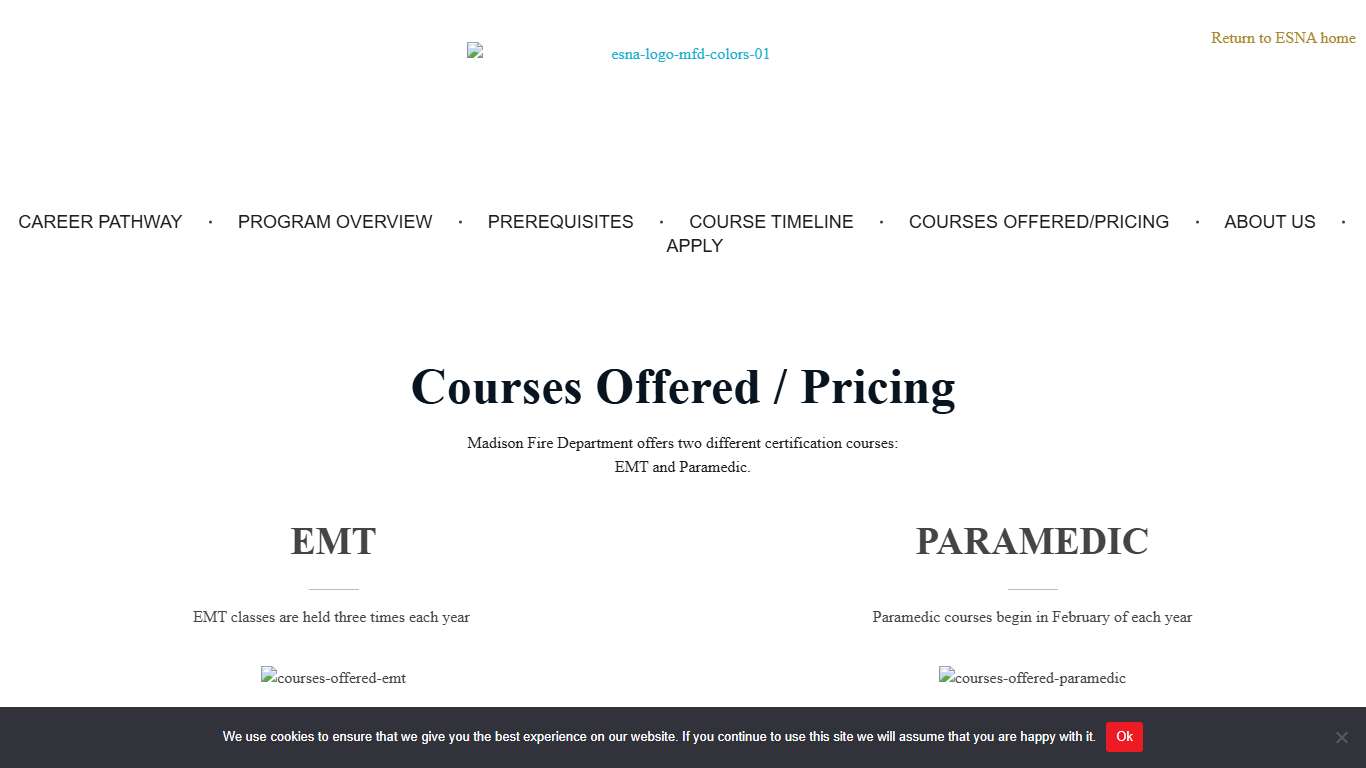 Courses Offered/Pricing – Madison Fire Department Paramedic Program